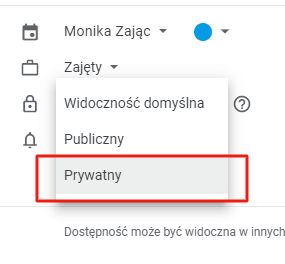 Ukrywanie szczegółów spotkania