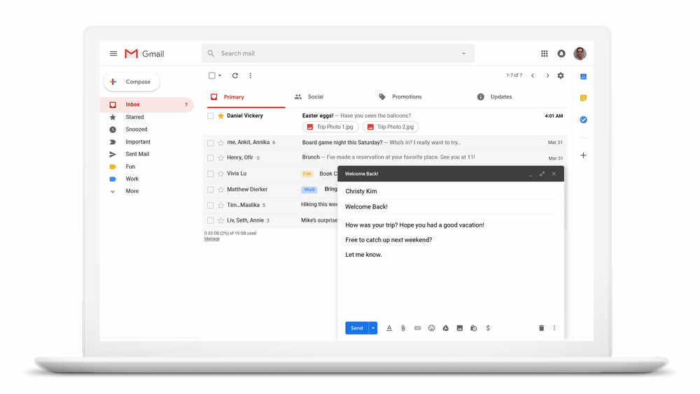 planowanie wiadomości gmail 