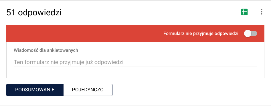Zamykanie Formularza Google 