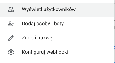 Wyświetlanie użytkowników w Hangouts Chat 