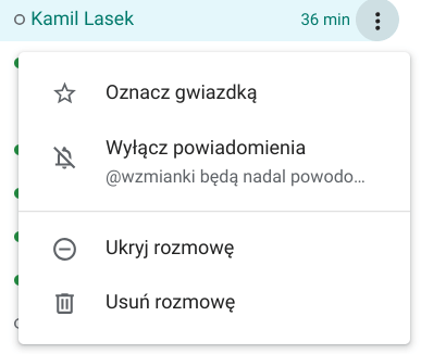 Wyłącz powiadomienia w Hangouts Chat 