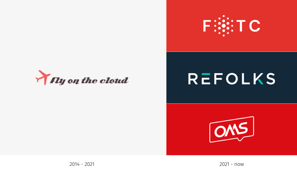 Fly on the cloud rebranding logo