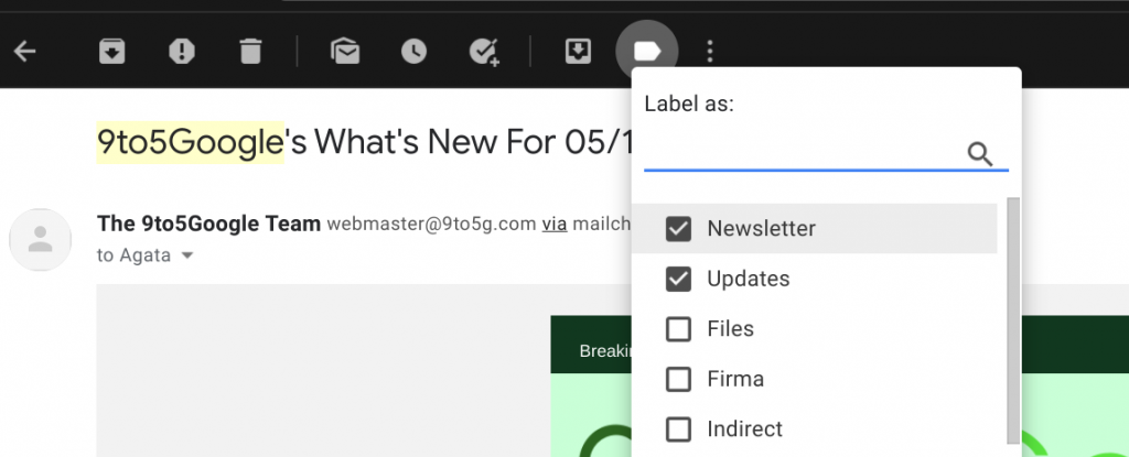 labels in gmail mailbox inbox zero