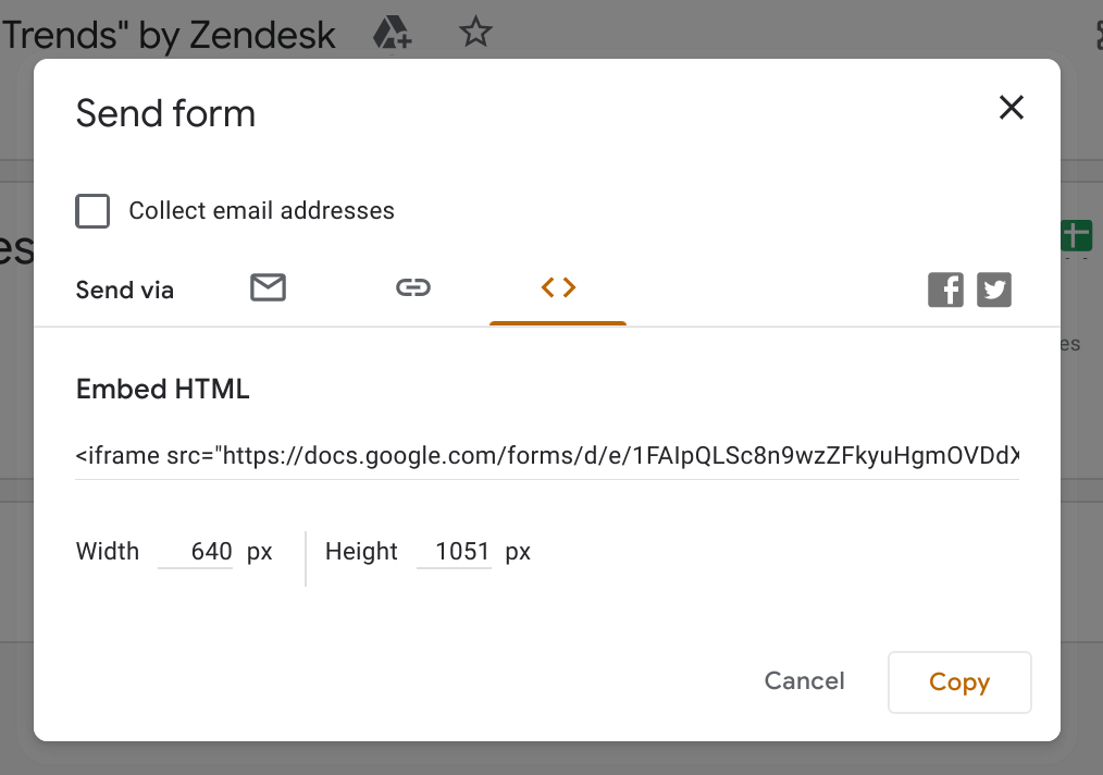 Embedding a Google Form on a website