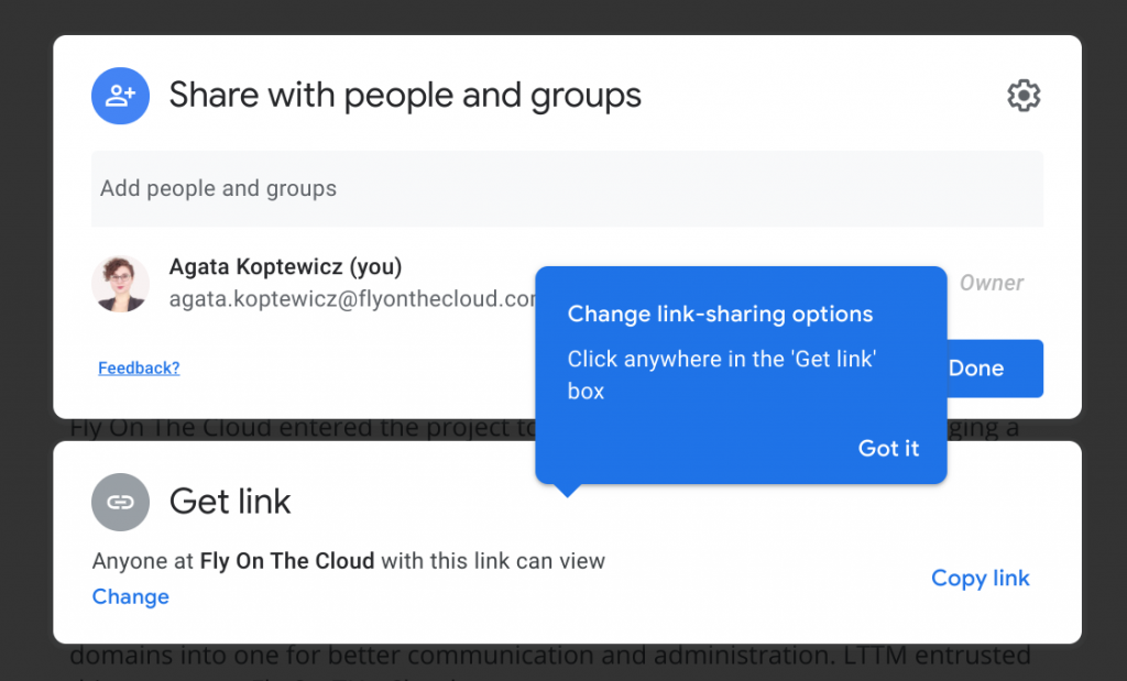 get link to share files from google docs sheets and slides