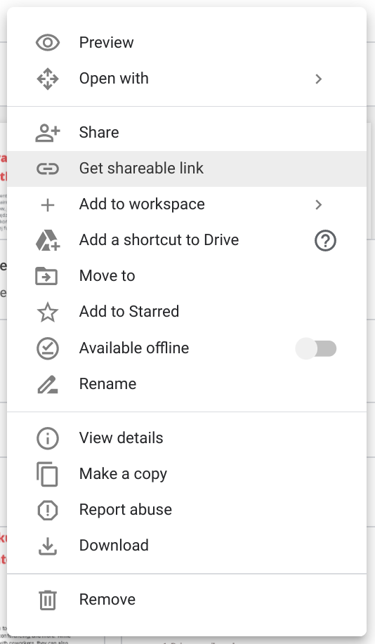 share file from Google Drive