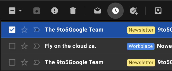 snooze in gmail