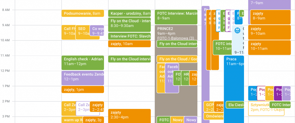 Other employees calendars in Google Calendar