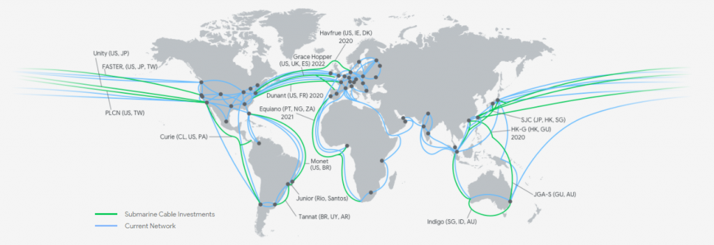 mapa sieci Google Cloud