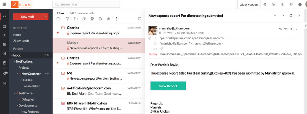 zoho ranking poczty email