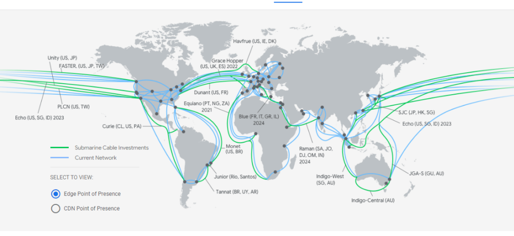 Google Cloud global network map
