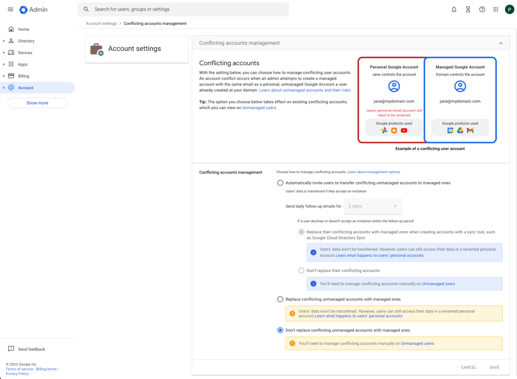 Konsola administracyjna Google Workspace