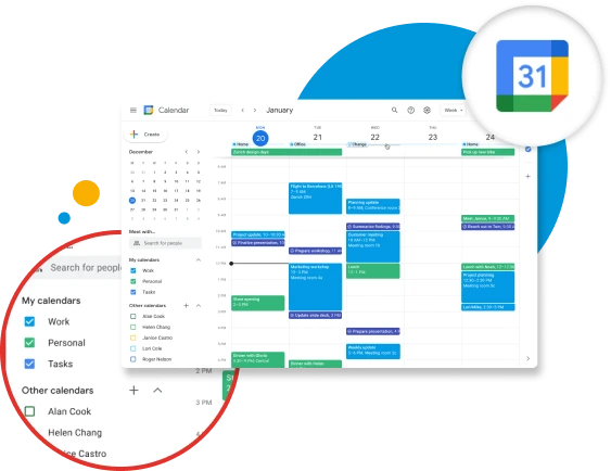 Kalendarz Google Workspace