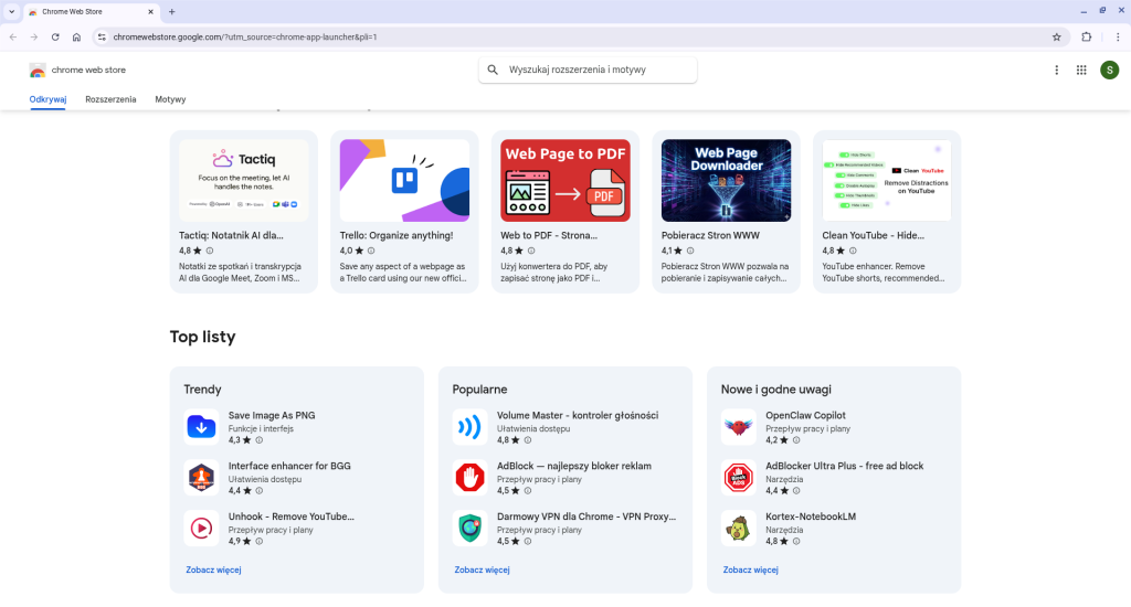 Chrome Web Store - sklep z aplikacjami dla ChromeOS Flex