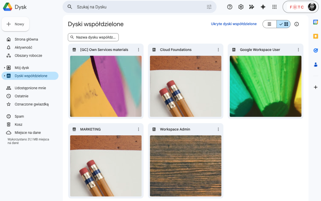 Dyski współdzielone - funkcja firmowego Dysku Google w Google Workspace