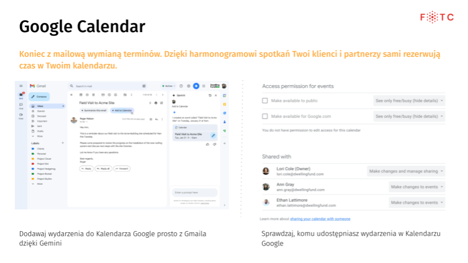 Możliwości Kalendarza Google